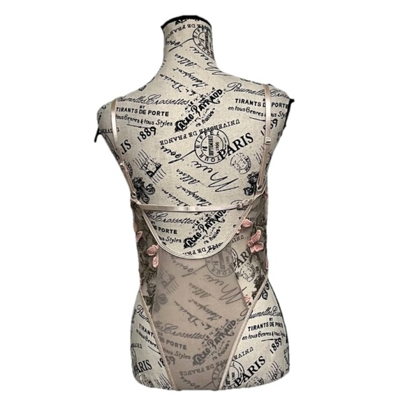 Aureila Intimates Sheer Mesh Butterfly Thong Bodysuit Fairycore Coquette Girl S - Picture 4 of 8